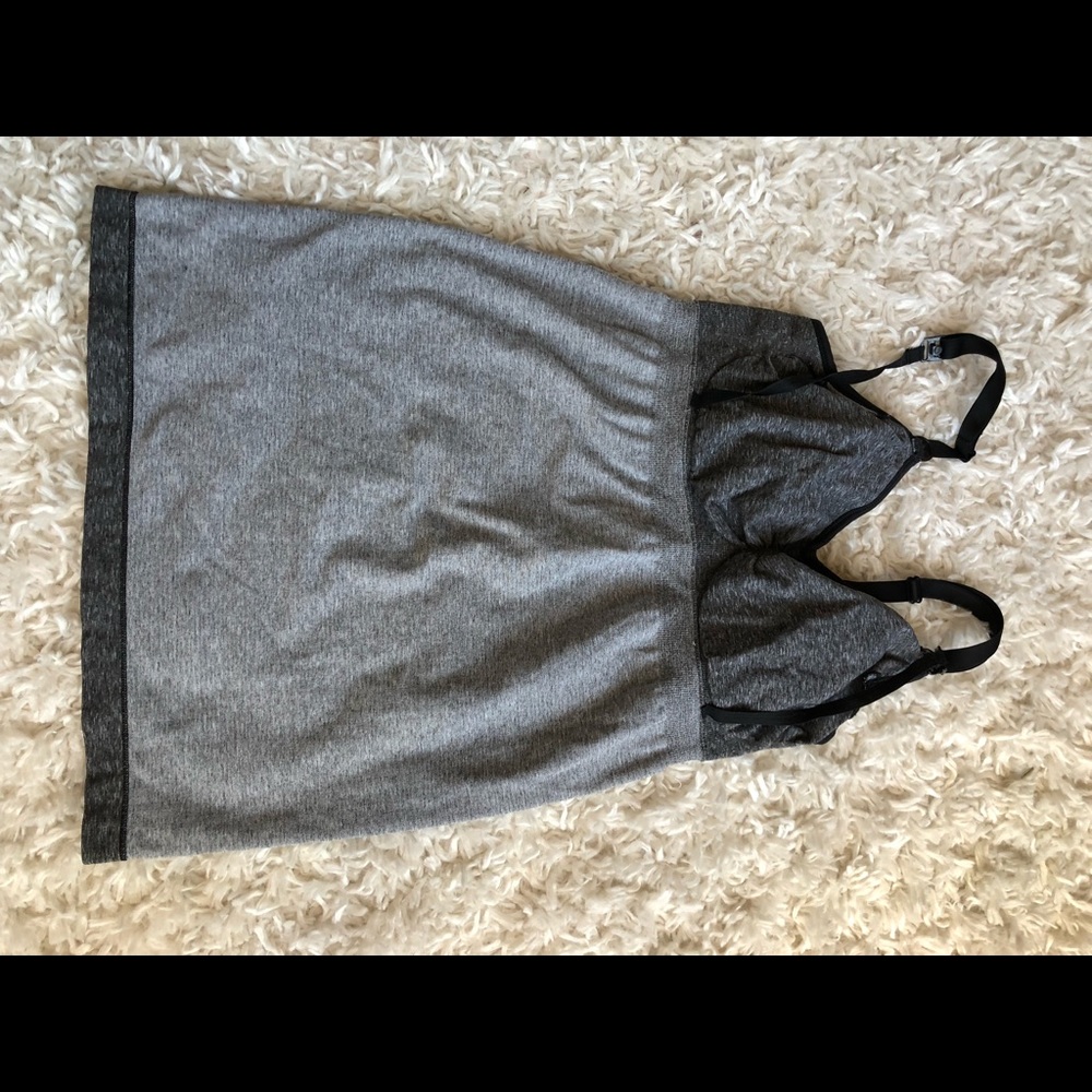 Bravado slimming maternity and nursing cami, tank, grey w/ black trim